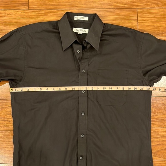 BALMAIN Collar Button Up Black Shirt - Picture 11 of 13